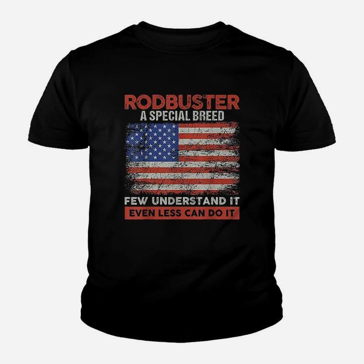 Rodbuster American Welder Flag Iron Worker Youth T-shirt