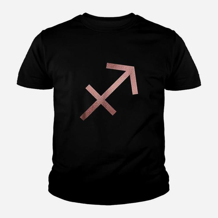 Rose Gold Sagittarius Symbol Zodiac Star Sign Youth T-shirt