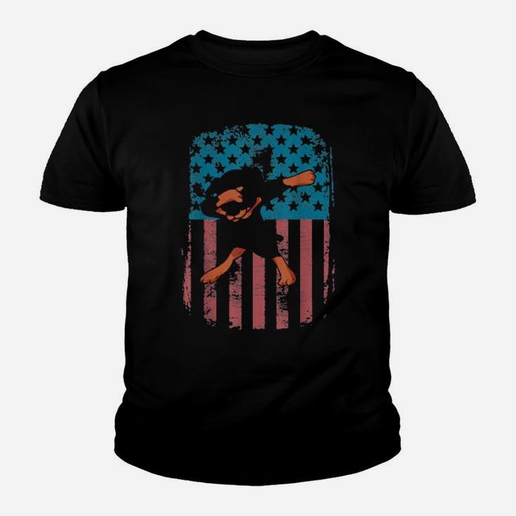 Rottweiler 4Th Of July Patriotic Us Flag Youth T-shirt