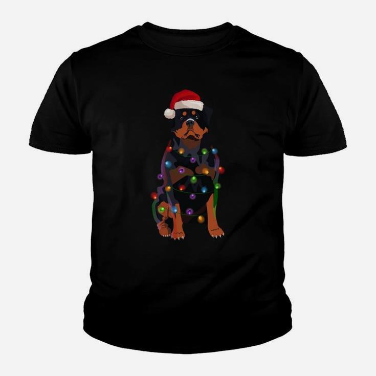 Rottweiler Christmas Lights Xmas Dog Lover Sweatshirt Youth T-shirt