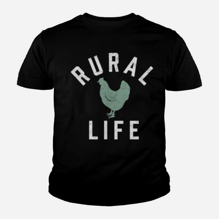 Rural Life Chicken Hen Farmer Retro Distressed Youth T-shirt