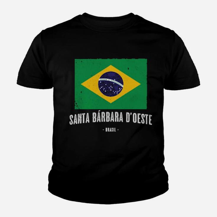 Santa Bã¡Rbara D'oeste Brazil Br Brazilian Flag Youth T-shirt