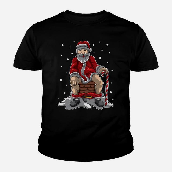 Santa Claus Poops In The Chimney - Christmas Retaliation Youth T-shirt