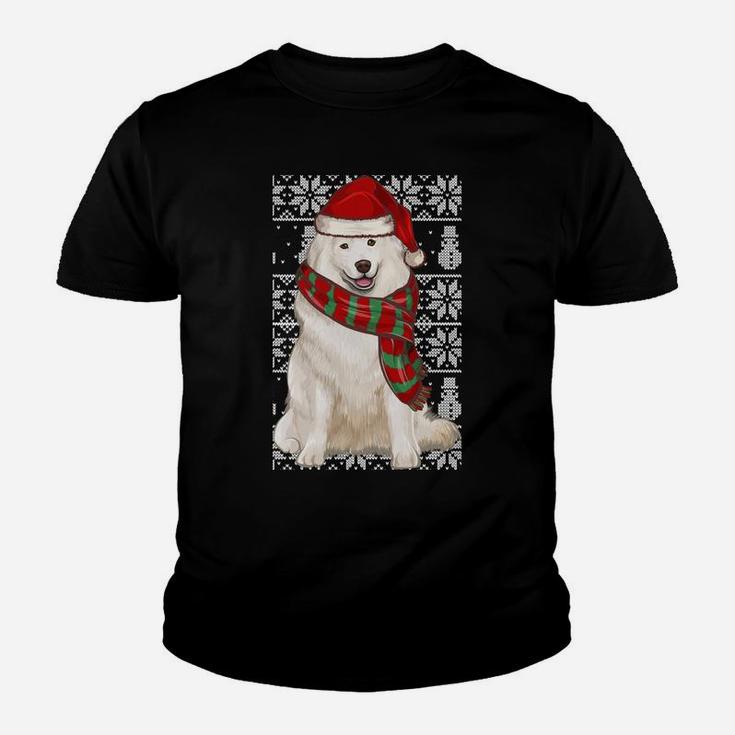 Santa Hat Xmas Samoyed Ugly Christmas Sweatshirt Youth T-shirt
