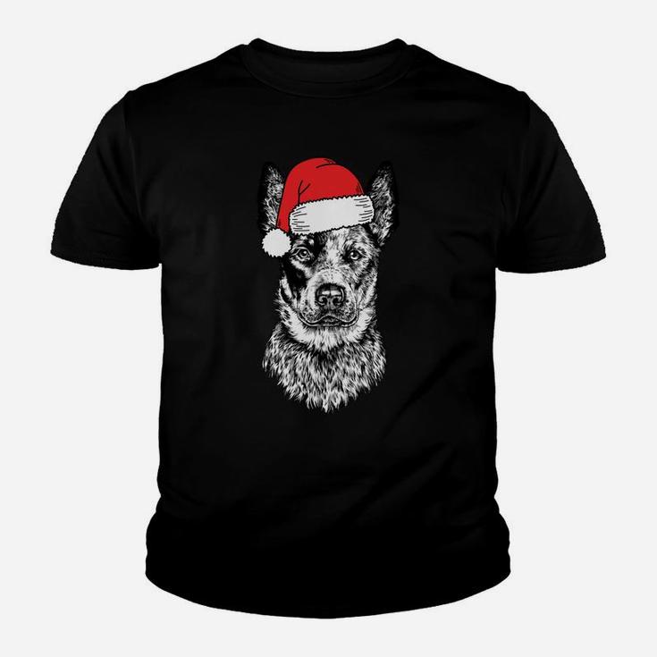 Santa Heeler Australian Cattle Dog Ugly Christmas Sweatshirt Youth T-shirt