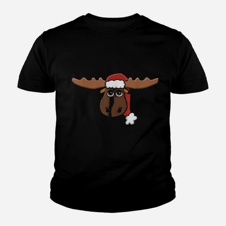 Santa Moose With Hat Youth T-shirt