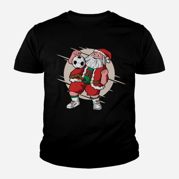 Santa Playing Football Youth T-shirt