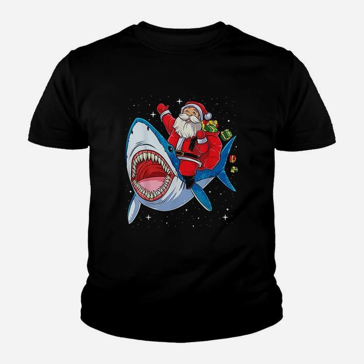 Santa Riding Shark Youth T-shirt