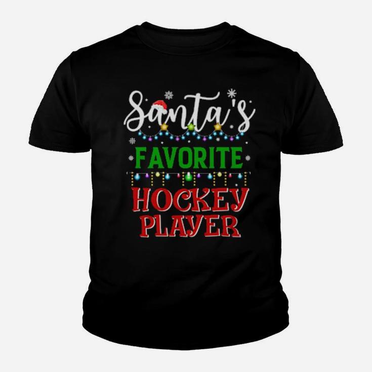 Santa's Favorite Hockey Player Matching Family Xmas Youth T-shirt