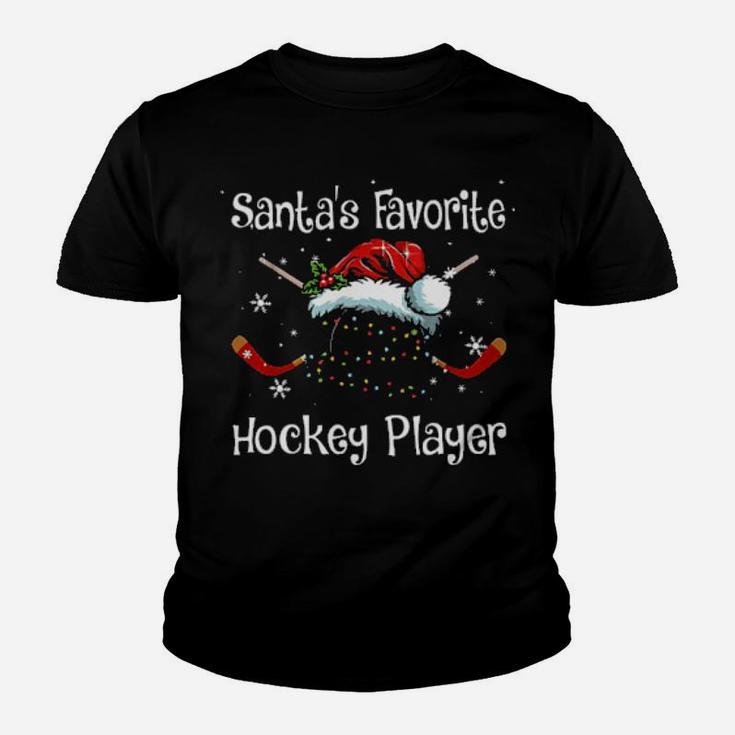 Santas Favorite Hockey Player Youth T-shirt
