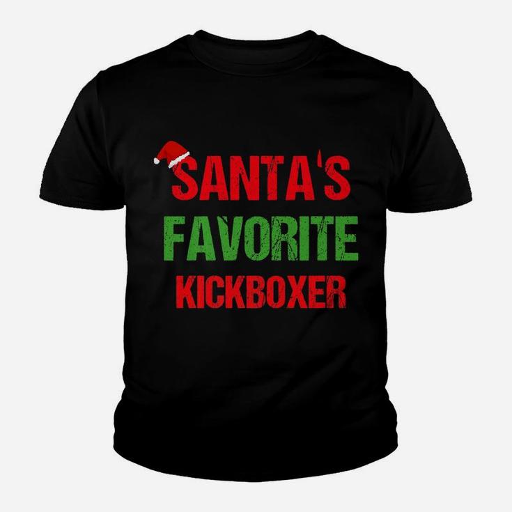 Santas Favorite Kickboxer Funny Ugly Christmas Shirt Youth T-shirt