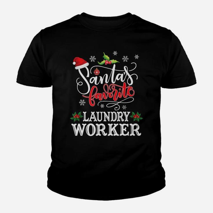 Santa's Favorite Laundry Worker Christmas Party Gift Xmas Youth T-shirt