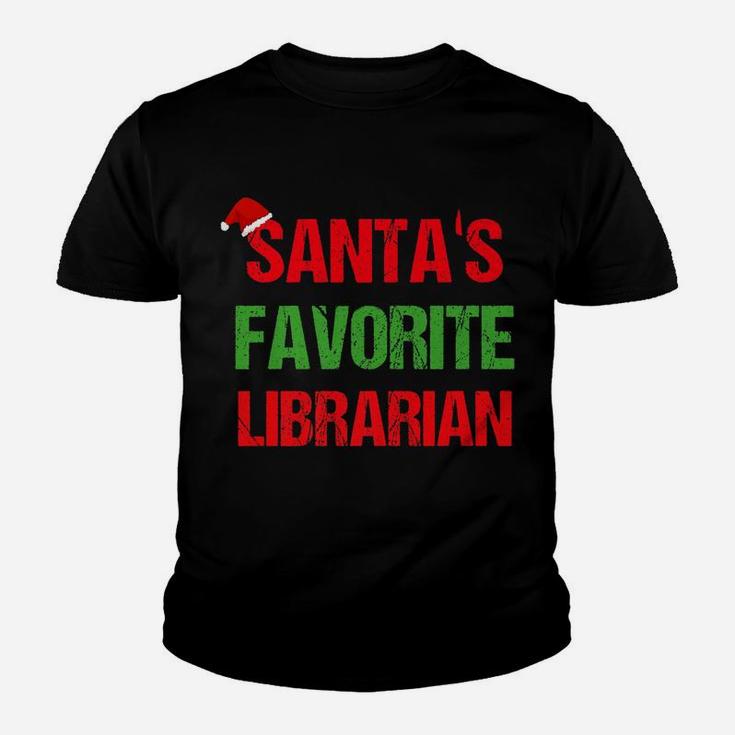 Santas Favorite Librarian Funny Ugly Christmas Shirt Youth T-shirt