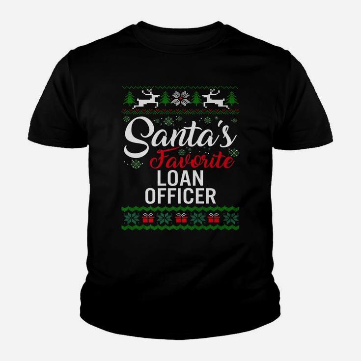 Santas Favorite Loan Officer Christmas Ugly Family Youth T-shirt