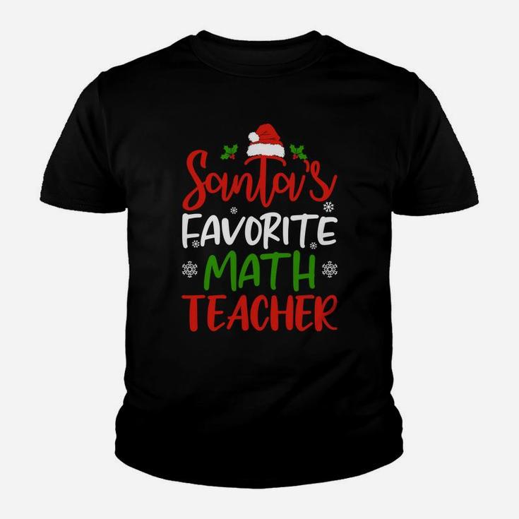 Santa's Favorite Math Teacher Funny Christmas Gifts Youth T-shirt