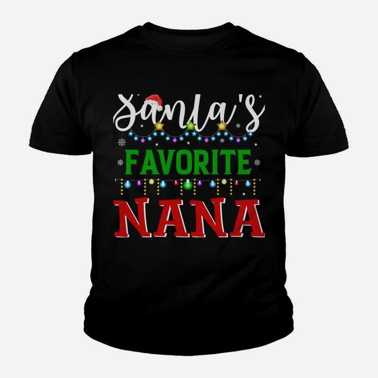 Santa's Favorite Nana Matching Family Christmas Pajamas Sweatshirt Youth T-shirt