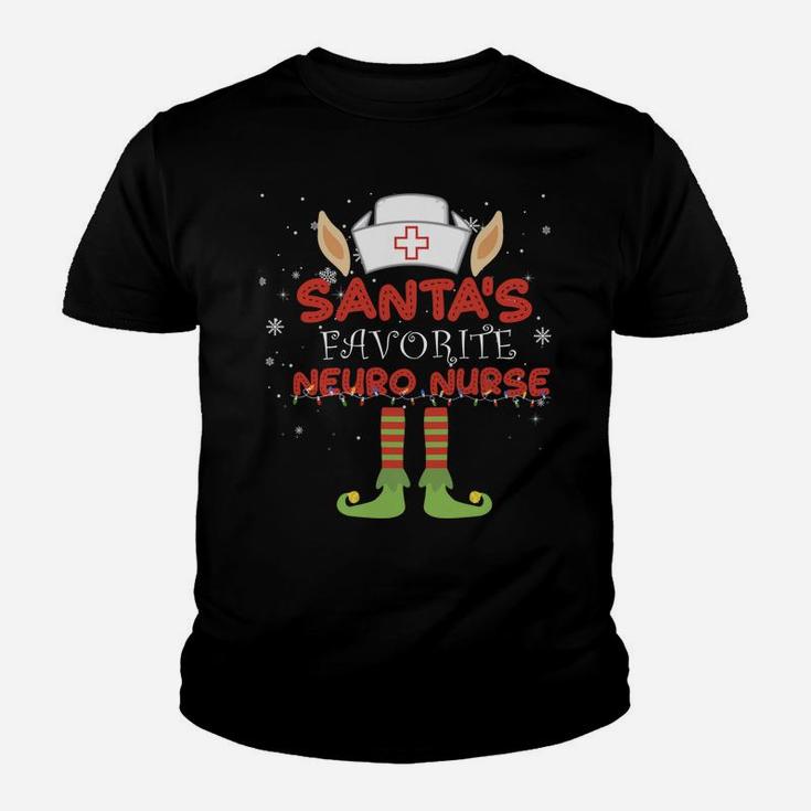 Santa's Favorite Neuro Nurse Christmas Costume Xmas Youth T-shirt