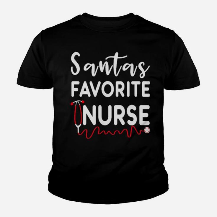 Santas Favorite Nurse Christma Santa Nurse Xmas Nursing Gift Youth T-shirt