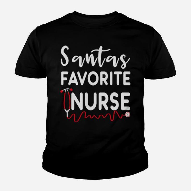 Santas Favorite Nurse Christma Santa Nurse Xmas Nursing Youth T-shirt