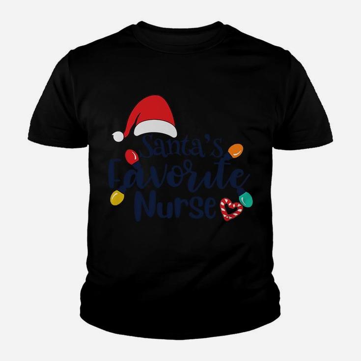 Santa's Favorite Nurse Medical Christmas Nursing Ugly Xmas Sweatshirt Youth T-shirt