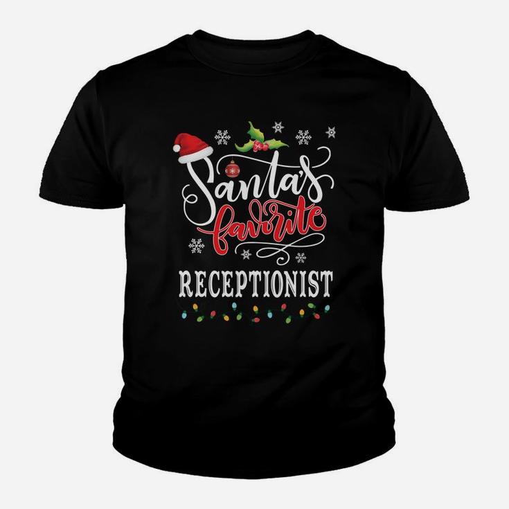 Santa's Favorite Receptionist Funny Christmas Xmas Hat Sweatshirt Youth T-shirt
