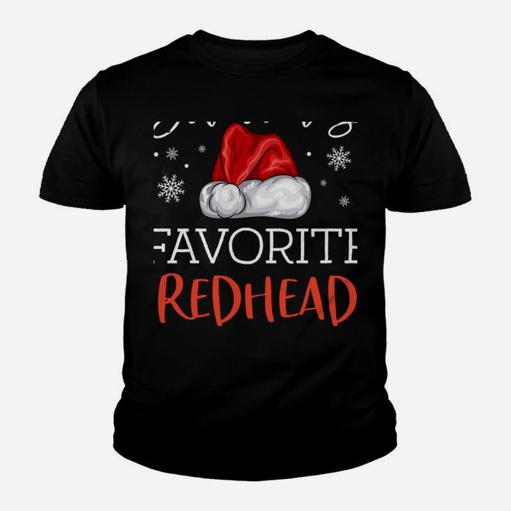 Santa's Favorite Redhead Funny Pajama Christmas Ginger Gift Youth T-shirt
