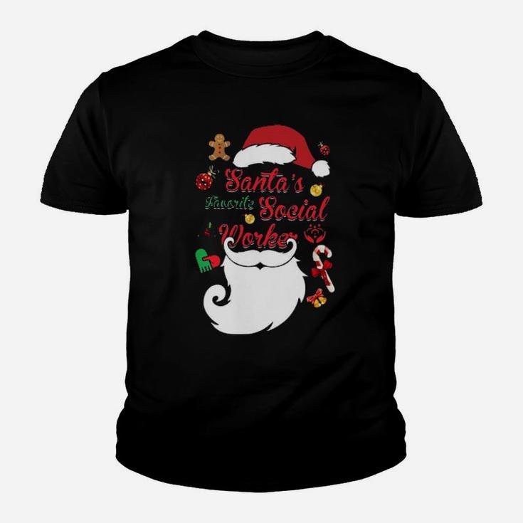 Santa's Favorite Social Worker Youth T-shirt