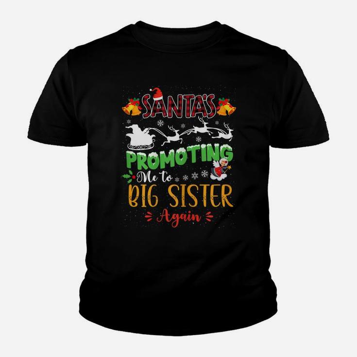 Santa's Promoting Me To Big Sister Christmas Coming Big Sis Youth T-shirt