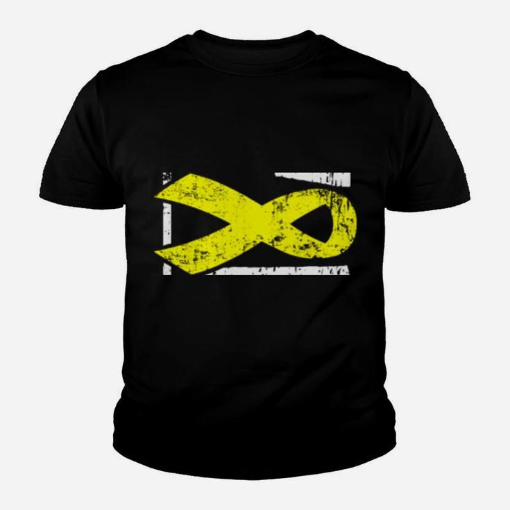 Sarcoma Warrior - Sideways Military-Stye Awareness Ribbon Youth T-shirt