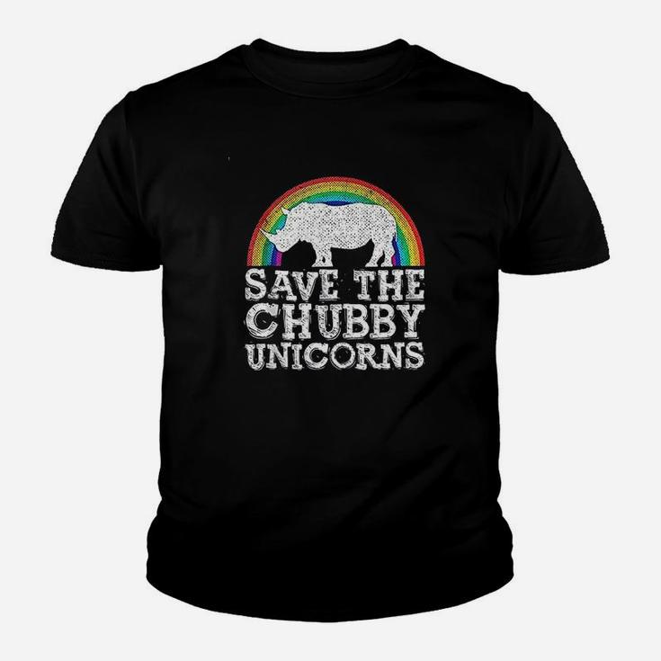 Save The Chubby Unicorns Gift Rhino Conservation Rainbow Youth T-shirt