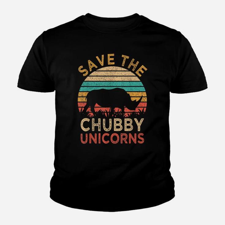 Save The Chubby Unicorns Vintage Funny Rhino Animal Rights Youth T-shirt