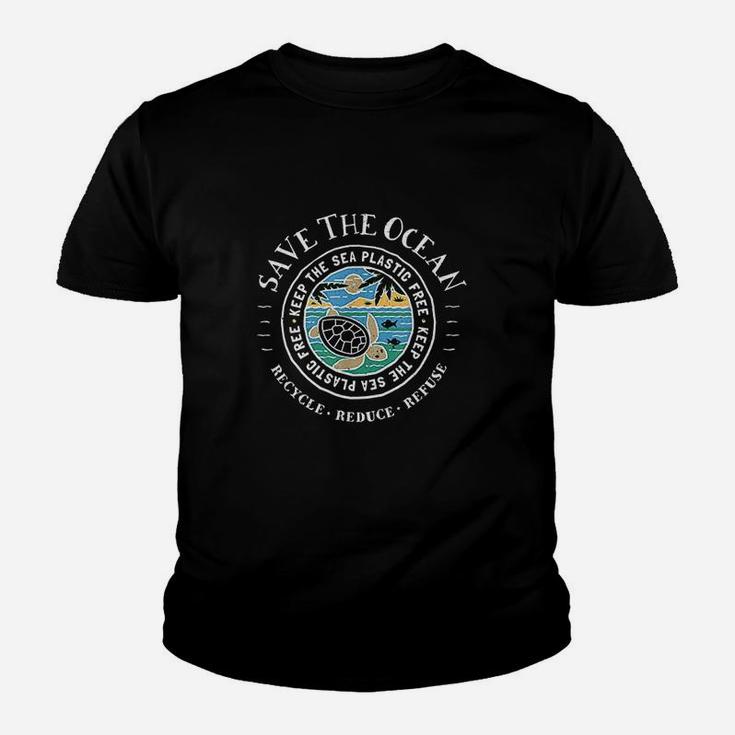 Save The Ocean Keep The Sea Plastic Free Turtle Youth T-shirt