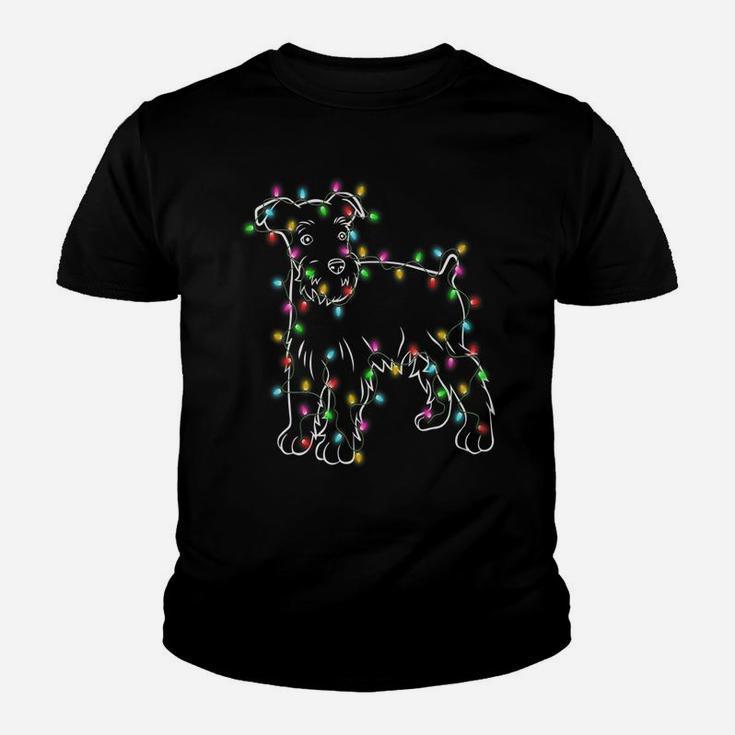 Schnauzer Dogs Tree Christmas Sweater Xmas Pet Animal Dog Sweatshirt Youth T-shirt