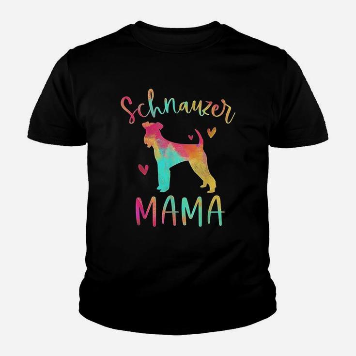 Schnauzer Mama Colorful Schnauzer Gifts Dog Mom Youth T-shirt