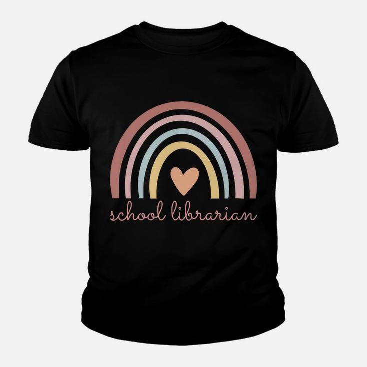 School Librarian Boho Rainbow Library Funny Back To School Sweatshirt Youth T-shirt