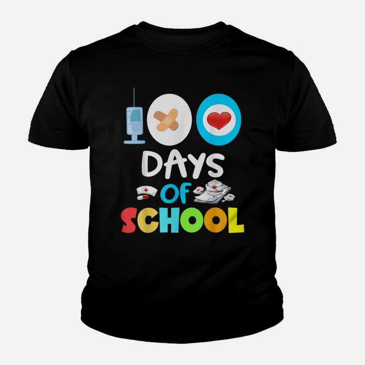 School Nurse 100 Days Of School Gift Teacher Student Nursing Youth T-shirt