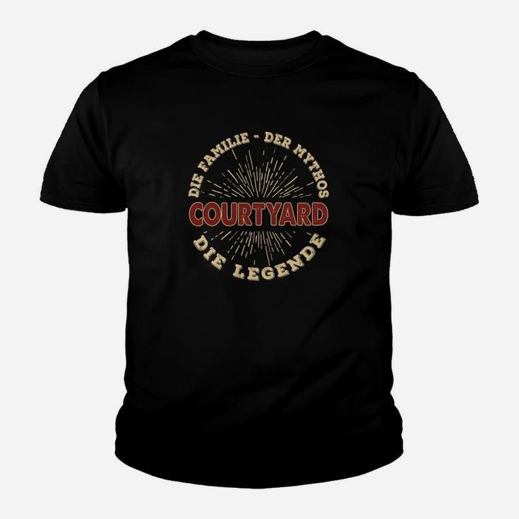 Schwarzes Kinder Tshirt Courtyard The Legend, Legendäres Design-Kinder Tshirt