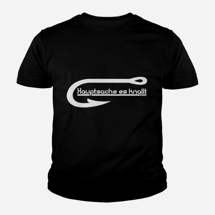 Schwarzes Kinder Tshirt Hauptsache es knallt Design, Lustiges Motto Tee