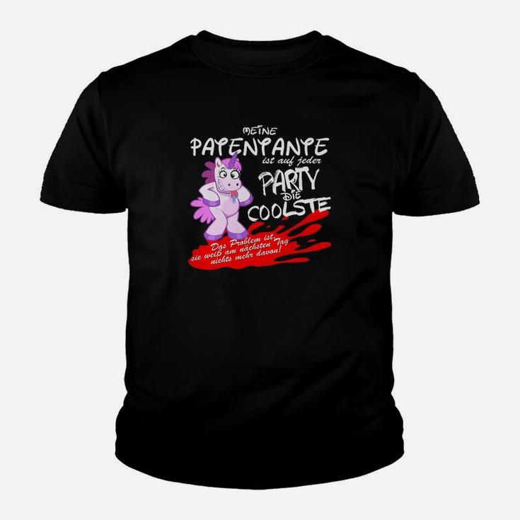 Schwarzes Party Kinder Tshirt mit Lustigem Drachen-Motiv