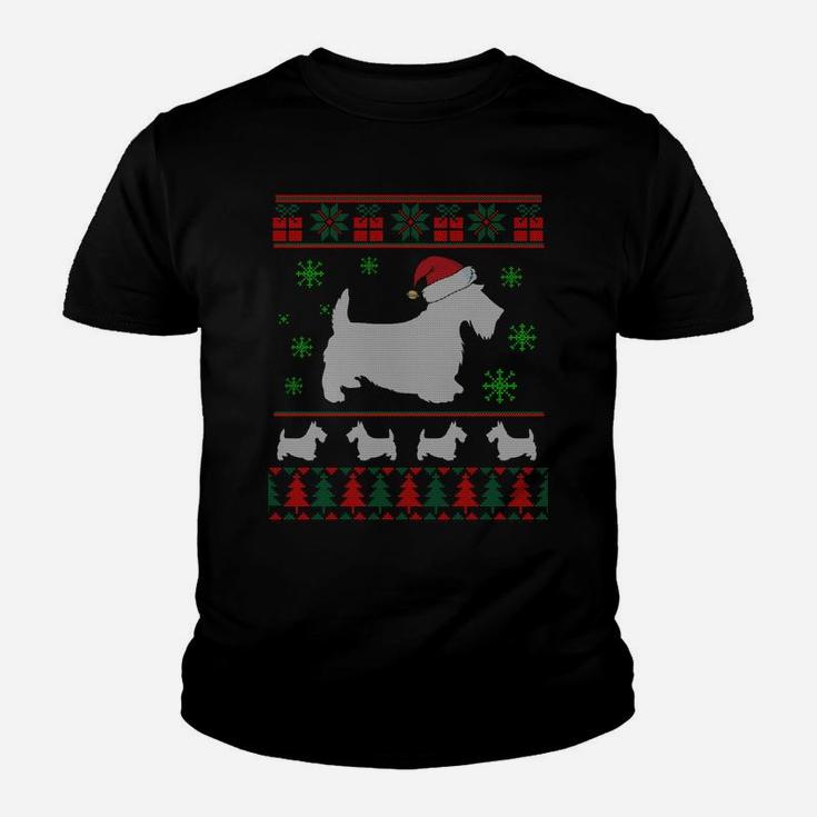 Scottie Dog Ugly Christmas Sweater Gift For Dog Lovers Sweatshirt Youth T-shirt