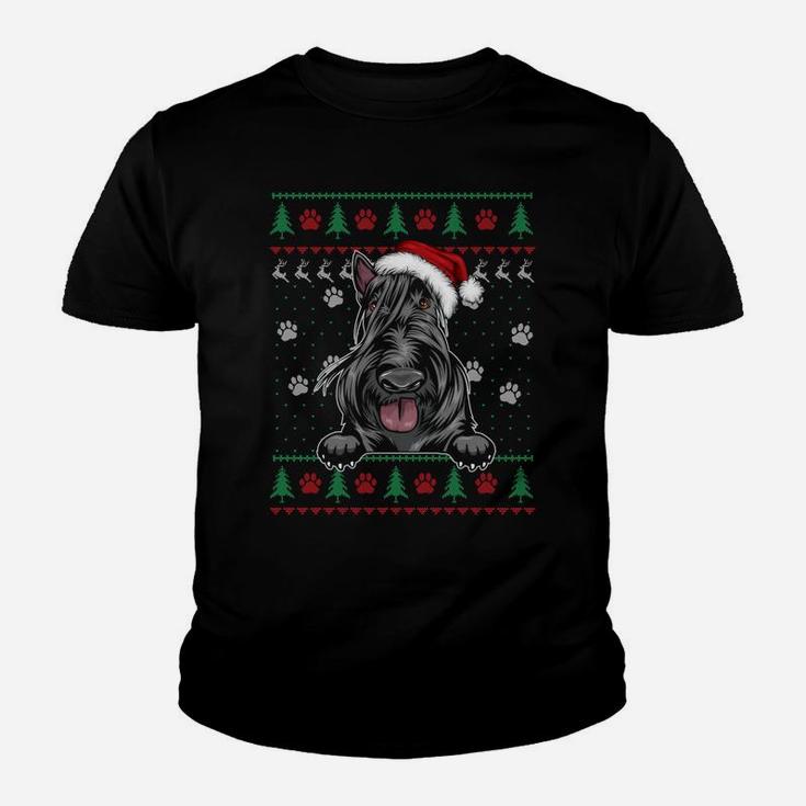 Scottish Terrier Christmas Ugly Sweater Scottie Dog Lover Sweatshirt Youth T-shirt