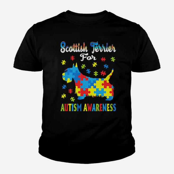 Scottish Terrier For Autism Awareness Parents Dog Mom Youth T-shirt