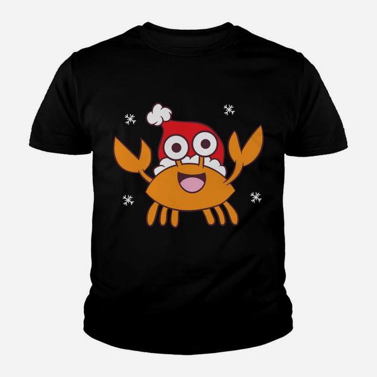 Sea Crab Christmas Crab With Santa Hat Crab Christmas Youth T-shirt