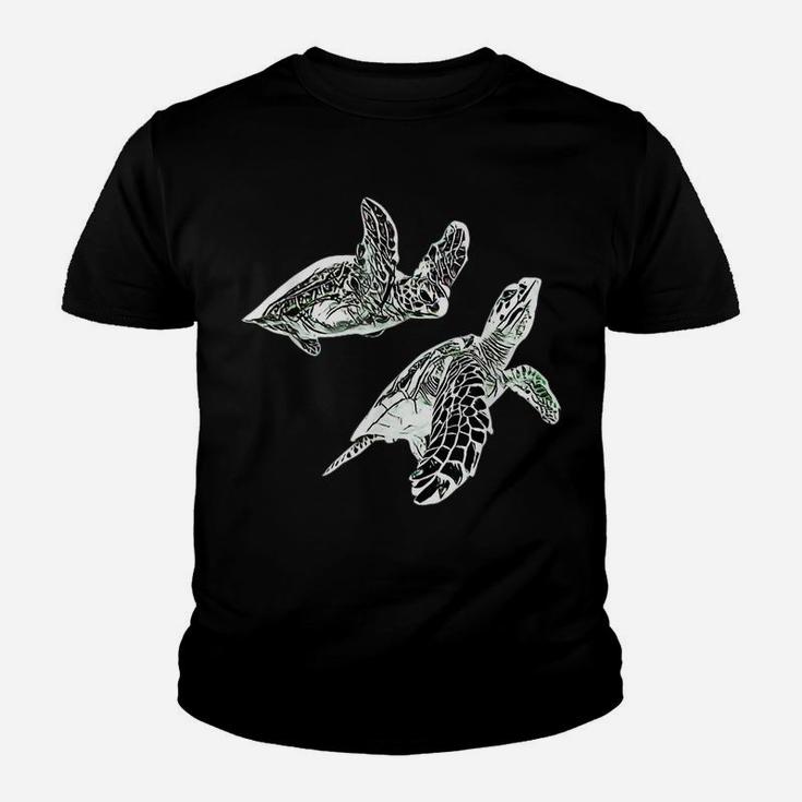 Sea Turtle Sea Animals Motif Ocean Turtles Colorful Design Youth T-shirt