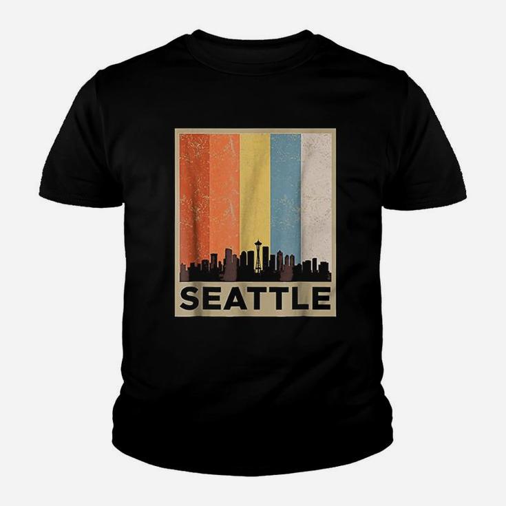 Seattle City Skyline Retro Vintage Youth T-shirt