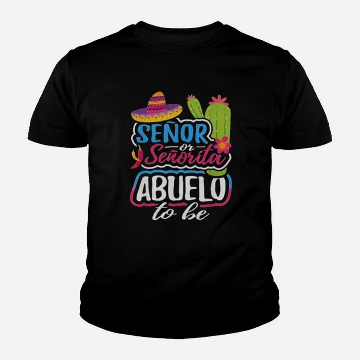 Senor Or Senorita Abuelo To Be Grandpa Gender Reveal Youth T-shirt