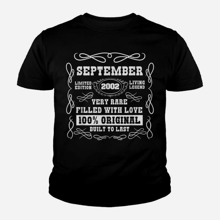 September 2002 19Th Birthday Youth T-shirt