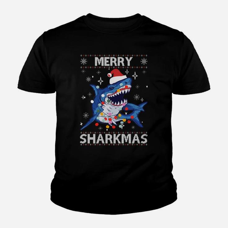 Sharkmas Funny Shark Ugly Christmas Sweaters Sweatshirt Youth T-shirt