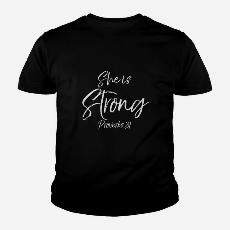 She Is Strong Proverbs 31 Youth T-shirt