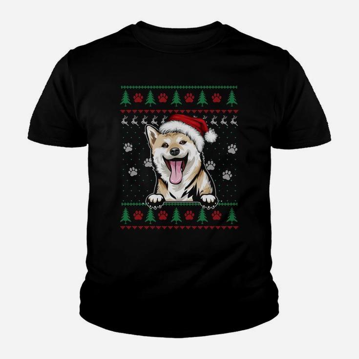 Shiba Inu Christmas Ugly Sweater Funny Dog Lover Xmas Gift Sweatshirt Youth T-shirt